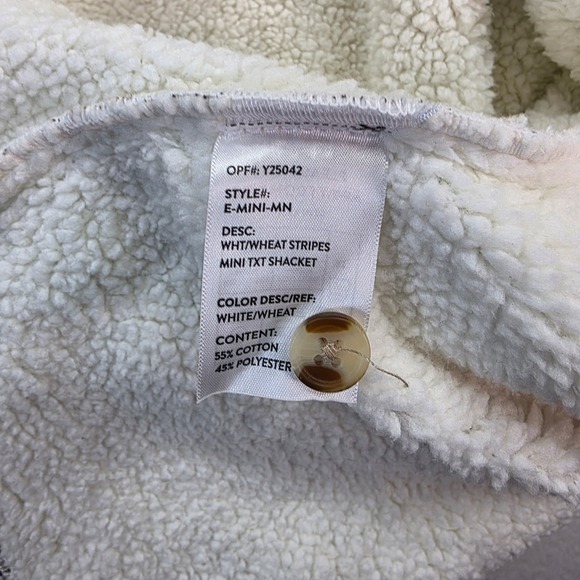 NOMAD by Craft+Flow Men's Sherpa Fleece Lined Striped Overshirt Shacket L NWT - Picture 4 of 8